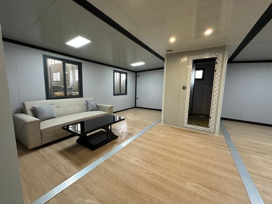 Huis 40ft Modern Customized gegalvaniseerd staal frame Uitbreidbaar container huis met aluminium raam en sandwich paneel