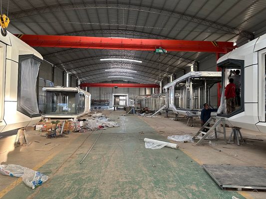 Aluminium raam koolstofarme energiebesparende modulaire woning woning villa capsule huis hotel prefab cabine met meubels