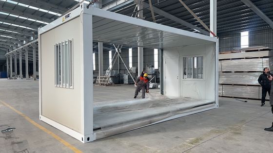 Stabiel warmte-isolatie waterdicht prefab sandwichpaneel modulair zigzag vouwcontainerhuis voor werkplaatsoplossingen
