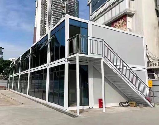 Containervervoer gegalvaniseerde staalstructuur sandwichpaneel 40ft prefab mobiele containerhuizen voor buitenkantoor