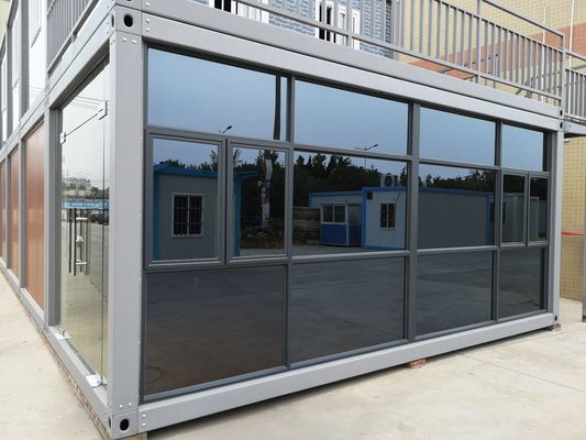 20 40 ft op maat gemaakte glazen wand prefab afneembare container huis voor modern kantoordesign met sterke staal steun