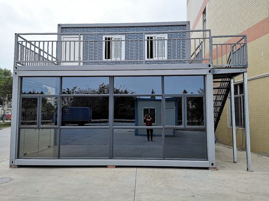 20 40 ft op maat gemaakte glazen wand prefab afneembare container huis voor modern kantoordesign met sterke staal steun
