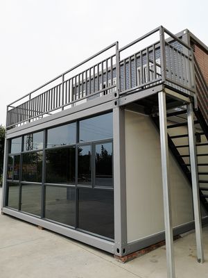 20 40 ft op maat gemaakte glazen wand prefab afneembare container huis voor modern kantoordesign met sterke staal steun