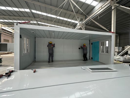 Flexible Quick Assembly 20ft Waterproof Fireproof Folding Frame Container Van House in moderne stijl met beveiligingsdeur
