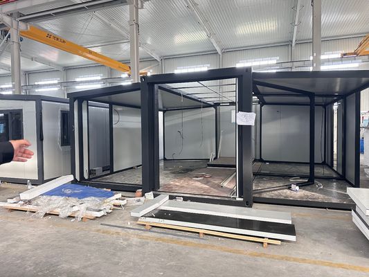 Plaatselijke standaard elektriciteit Rustieke ontwerp stijl Modulaire geprefabriceerde uitbreidbare containerhuis voor klein kantoor