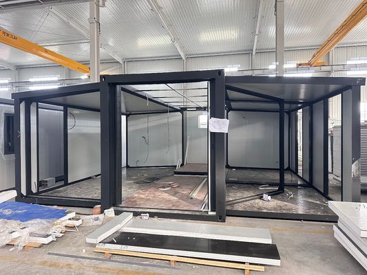 Plaatselijke standaard elektriciteit Rustieke ontwerp stijl Modulaire geprefabriceerde uitbreidbare containerhuis voor klein kantoor