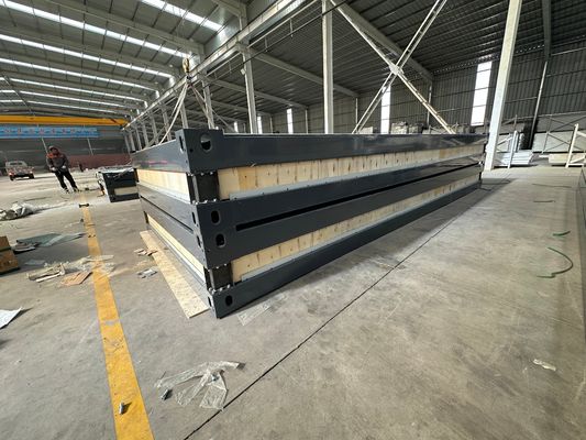 20ft 40ft Easy Assembly Container Storage Flat Pack Hurricane Proof Prefab Office Container met modern zwart ontwerp