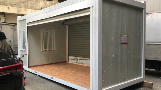 Vierkant ontwerp gemodificeerd scheepvaartcontainerhuis voor kantoor waterdicht branddicht geprefabriceerd stalen frame huizen