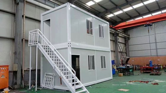 Afneembare 2 verdiepingen hotelcontainerhuis met sandwichpaneel en stalen frame