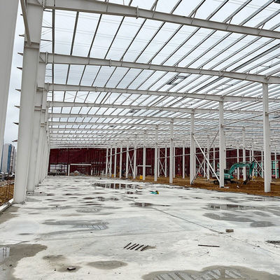 Bron Prefabricated Warehouse Steel Structure Building met snijservice en aluminiumalloy venster bij gemakkelijke installatie