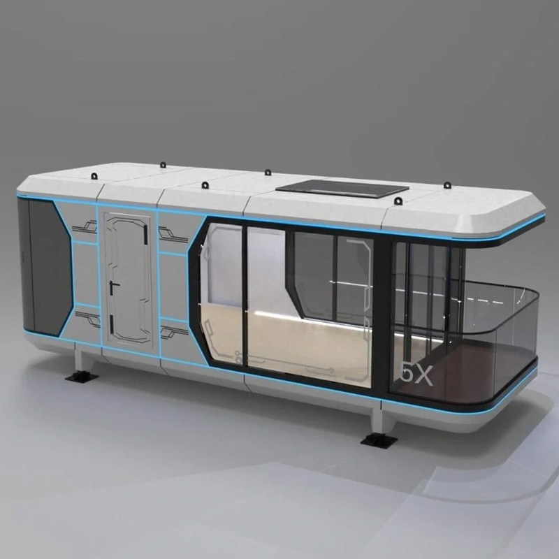 Moderne design stijl Smart Mobile Space Capsule Container Hotel Prefabricated Cabin Capsule House met Sandwich Panel Door