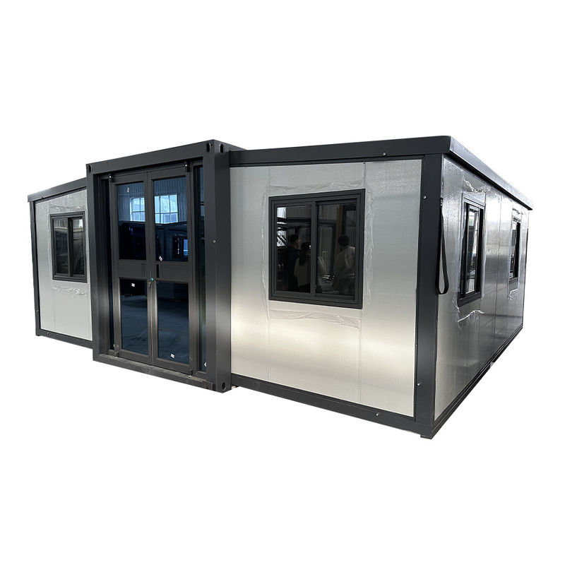 20 ft Prefab Moderne Verplaatsbare Uitbreidbare Container Huis Staal Luxe kantoorgebouw met platte structuur en montage